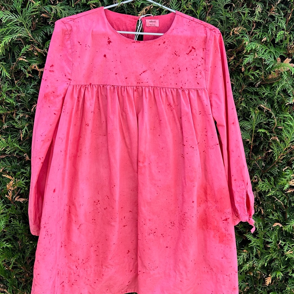 Pink, hand dyed, Long Sleeve Dress - Wilfred - Aritzia